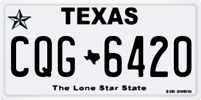 TX license plate CQG6420