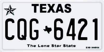TX license plate CQG6421