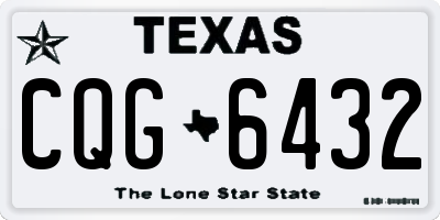 TX license plate CQG6432