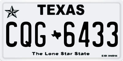 TX license plate CQG6433