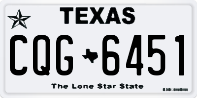 TX license plate CQG6451