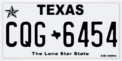 TX license plate CQG6454