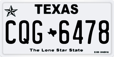 TX license plate CQG6478