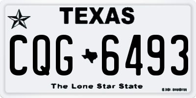 TX license plate CQG6493