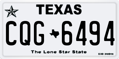 TX license plate CQG6494