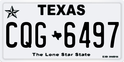 TX license plate CQG6497