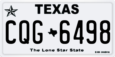TX license plate CQG6498