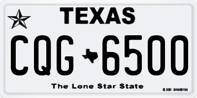 TX license plate CQG6500