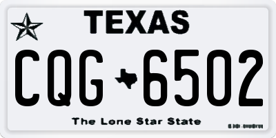 TX license plate CQG6502