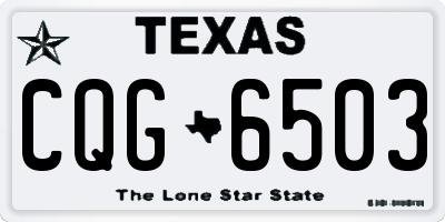 TX license plate CQG6503