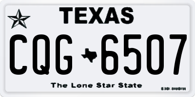 TX license plate CQG6507