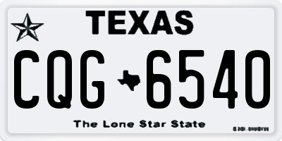 TX license plate CQG6540