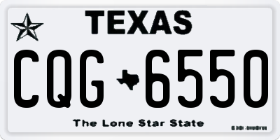 TX license plate CQG6550
