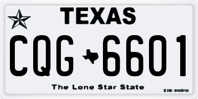TX license plate CQG6601