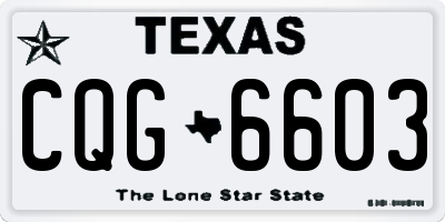 TX license plate CQG6603