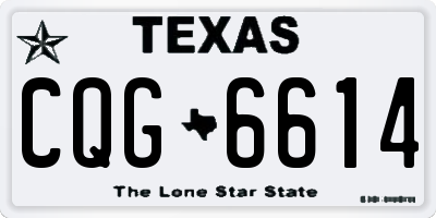 TX license plate CQG6614