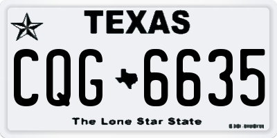 TX license plate CQG6635