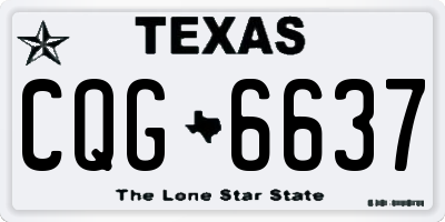 TX license plate CQG6637