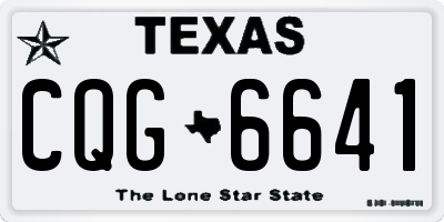 TX license plate CQG6641