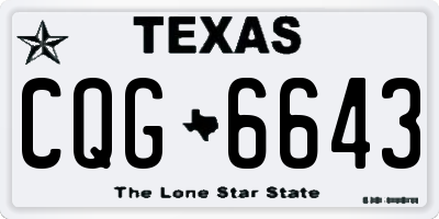 TX license plate CQG6643