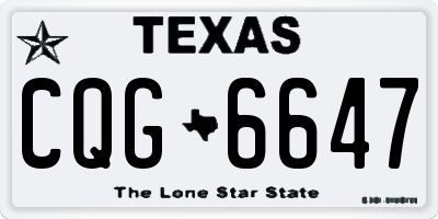 TX license plate CQG6647