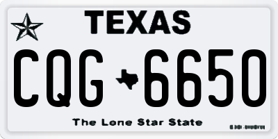 TX license plate CQG6650