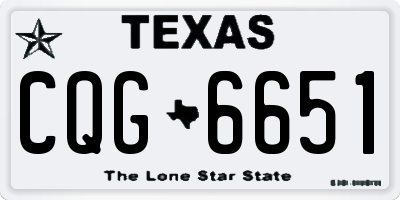 TX license plate CQG6651