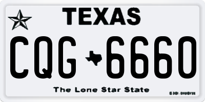 TX license plate CQG6660