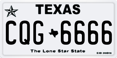 TX license plate CQG6666