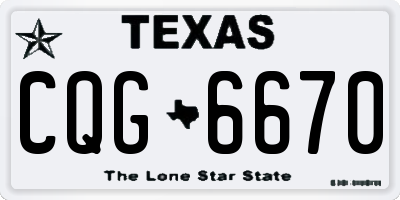 TX license plate CQG6670