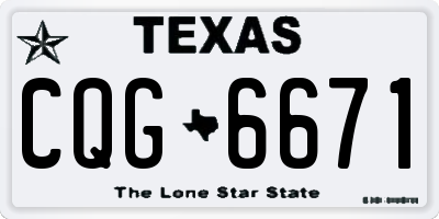 TX license plate CQG6671