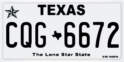 TX license plate CQG6672