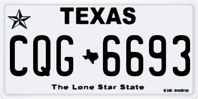 TX license plate CQG6693