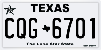 TX license plate CQG6701
