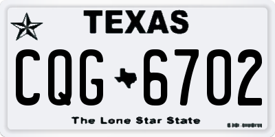 TX license plate CQG6702