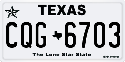 TX license plate CQG6703