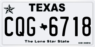 TX license plate CQG6718