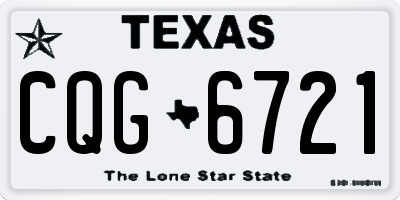TX license plate CQG6721