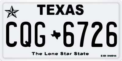 TX license plate CQG6726