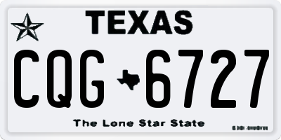TX license plate CQG6727