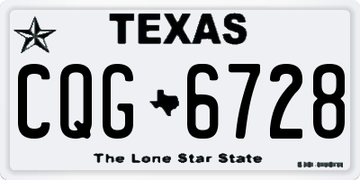 TX license plate CQG6728