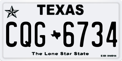 TX license plate CQG6734