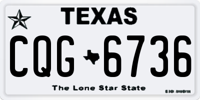 TX license plate CQG6736