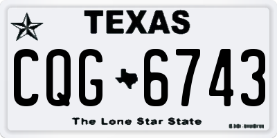 TX license plate CQG6743