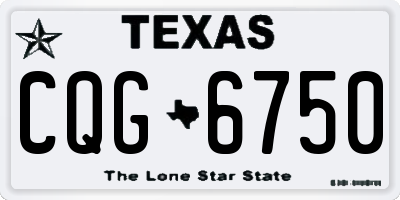 TX license plate CQG6750