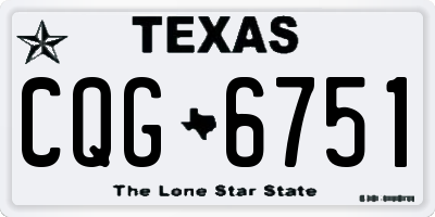 TX license plate CQG6751
