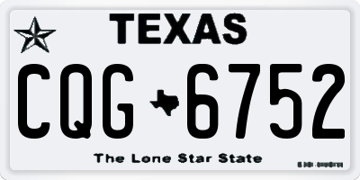 TX license plate CQG6752