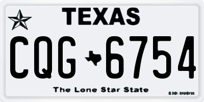 TX license plate CQG6754
