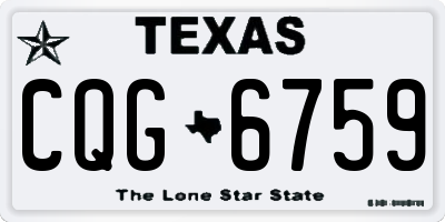 TX license plate CQG6759