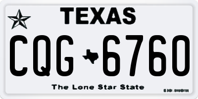 TX license plate CQG6760